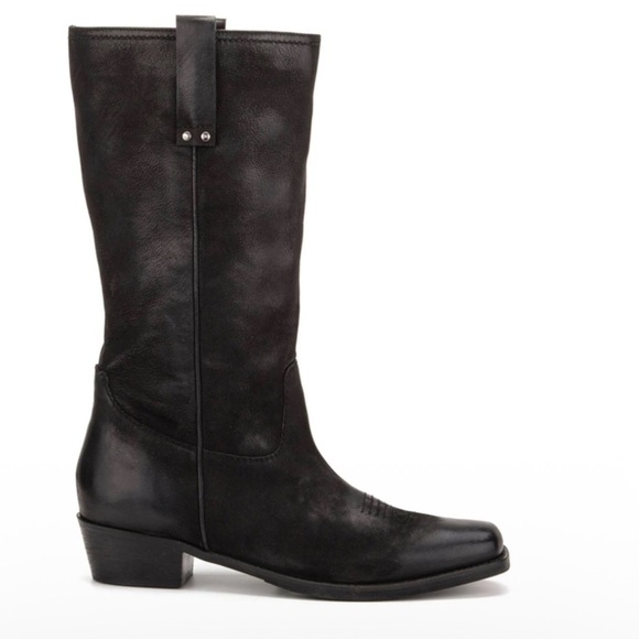 vintage foundry Shoes - Vintage Foundry Aliza Cowboy Cowgirl campus riding boot black Leather square toe